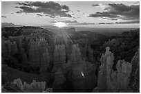 Sunrise, Fairyland Point. Bryce Canyon National Park ( black and white)