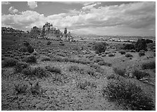 Chesler Park. Canyonlands National Park, Utah, USA. (black and white)