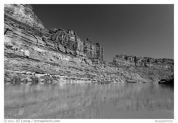 Colorado River Canyon. Canyonlands National Park (black and white)