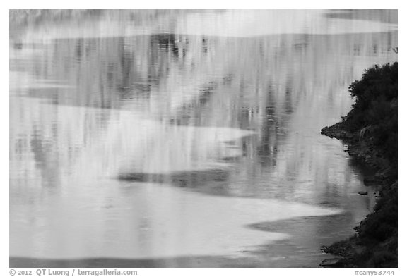 Shadows over Colorado River. Canyonlands National Park (black and white)