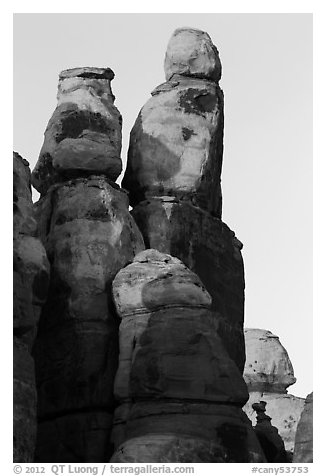 Spires at sunset, Maze District. Canyonlands National Park, Utah, USA.