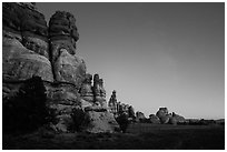 Dollhouse at dusk. Canyonlands National Park, Utah, USA. (black and white)