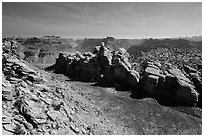 Surprise Valley, Maze District. Canyonlands National Park, Utah, USA. (black and white)