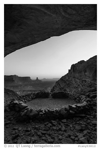 False Kiva stone circle at dusk. Canyonlands National Park, Utah, USA.