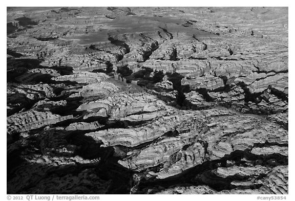 Aerial view of the Maze and Chocolate Drops. Canyonlands National Park, Utah, USA.