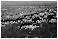 Aerial view of Chesler Park. Canyonlands National Park ( black and white)