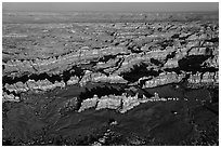 Aerial view of Chesler Park. Canyonlands National Park, Utah, USA. (black and white)