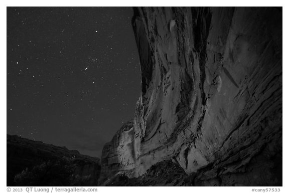 Great Gallery at night. Canyonlands National Park, Utah, USA.