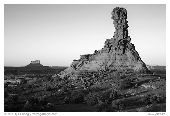 Chimney Rock at sunset. Canyonlands National Park, Utah, USA.