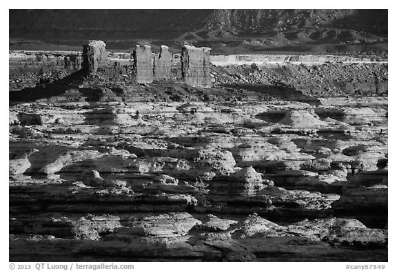 Chocolate drops and Maze canyons, early morning. Canyonlands National Park, Utah, USA.