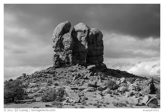 High Spur and storm clouds, Orange Cliffs Unit, Glen Canyon National Recreation Area, Utah. USA