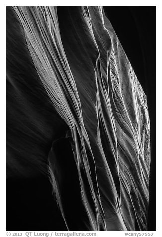 Sandstone carved by water, High Spur slot canyon, Orange Cliffs Unit, Glen Canyon National Recreation Area, Utah. USA