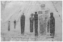 Holy Ghost panel in the Great Gallery, Horseshoe Canyon. Canyonlands National Park, Utah, USA. (black and white)