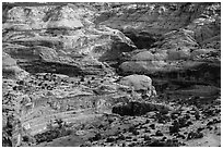 Horseshoe Canyon rims. Canyonlands National Park, Utah, USA. (black and white)
