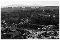 Jasper Cayon, early morning, Maze District. Canyonlands National Park, Utah, USA. (black and white)