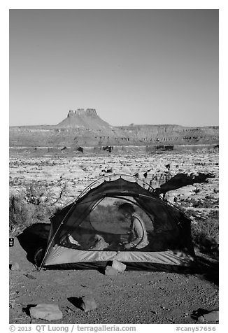 Camp overlooking the Maze. Canyonlands National Park, Utah, USA.
