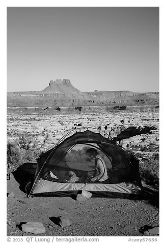 Camp overlooking the Maze. Canyonlands National Park, Utah, USA.