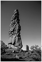 Standing Rock and Plug, Maze District. Canyonlands National Park ( black and white)