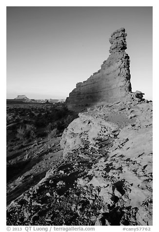 Bishops Member at sunset, Maze District. Canyonlands National Park (black and white)
