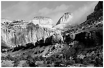 Golden Throne and Waterpocket Fold. Capitol Reef National Park, Utah, USA. (black and white)