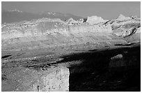 Waterpocket Fold from Sunset Point in storm light at sunset. Capitol Reef National Park ( black and white)