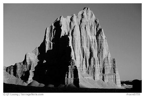 Temple of the Sun, sunrise, Cathedral Valley. Capitol Reef National Park, Utah, USA.