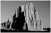 Temple of the Sun, sunrise, Cathedral Valley. Capitol Reef National Park, Utah, USA. (black and white)