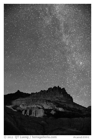 Castle by night. Capitol Reef National Park (black and white)