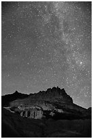 Castle by night. Capitol Reef National Park, Utah, USA. (black and white)