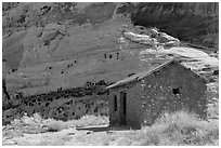 Behunin Cabin. Capitol Reef National Park, Utah, USA. (black and white)