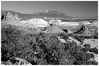 Waterpocket Fold from  Burr trail, afternoon. Capitol Reef National Park, Utah, USA. (black and white)