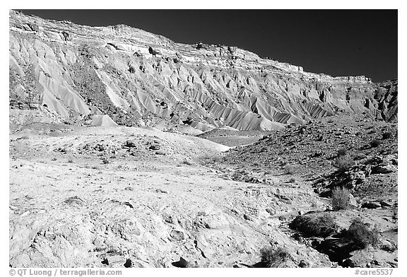 Colorful Cliffs. Capitol Reef National Park (black and white)