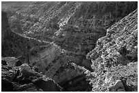 Sulfur Creek Canyon. Capitol Reef National Park, Utah, USA. (black and white)