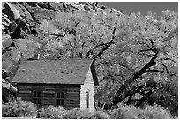 Fruita one-room schoolhouse in autumn. Capitol Reef National Park ( black and white)