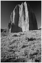 Temple of the Moon, Cathedral Valley, morning. Capitol Reef National Park ( black and white)