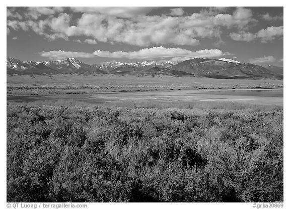 Snake Range raises above Sagebrush plain, seen from the East. Great Basin National Park, Nevada, USA.