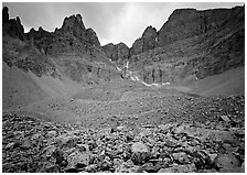 Moraine and North Face of Wheeler Peak. Great Basin  National Park ( black and white)