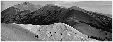 Snake Range ridge top. Great Basin  National Park (Panoramic black and white)