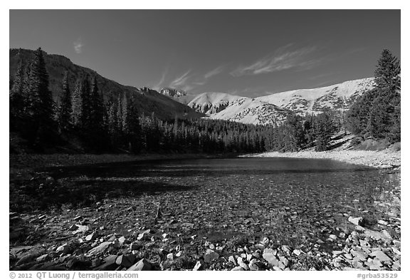 Snake range and Teresa Lake. Great Basin National Park (black and white)