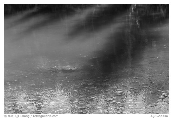 Shadows on Teresa Lake waters. Great Basin National Park (black and white)