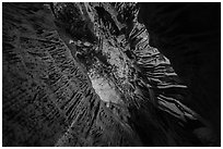 Looking up narrow passage in Music Room, Lehman Cave. Great Basin National Park ( black and white)