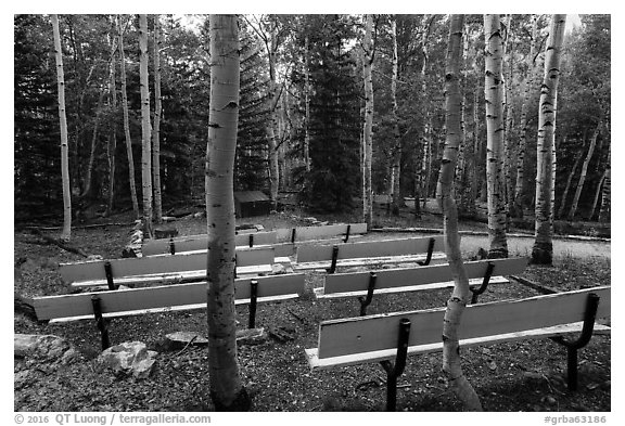 Amphitheater, Wheeler Peak Campground. Great Basin National Park (black and white)