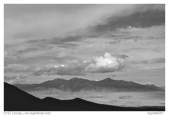 Desert Mountain ranges. Great Basin National Park (black and white)