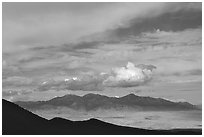 Desert Mountain ranges. Great Basin National Park, Nevada, USA. (black and white)