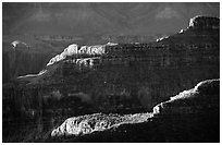 Ridges from Bright Angel Point, sunrise. Grand Canyon National Park, Arizona, USA. (black and white)