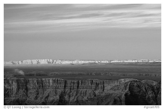Painted Desert at sunset. Grand Canyon National Park (black and white)