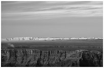 Painted Desert at sunset. Grand Canyon National Park, Arizona, USA. (black and white)