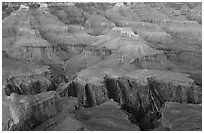 Granite Gorge, dusk. Grand Canyon National Park, Arizona, USA. (black and white)