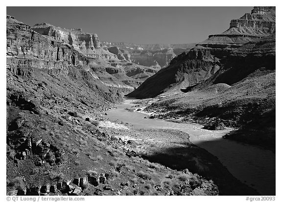 Colorado River at  bottom of  Grand Canyon. Grand Canyon National Park, Arizona, USA.