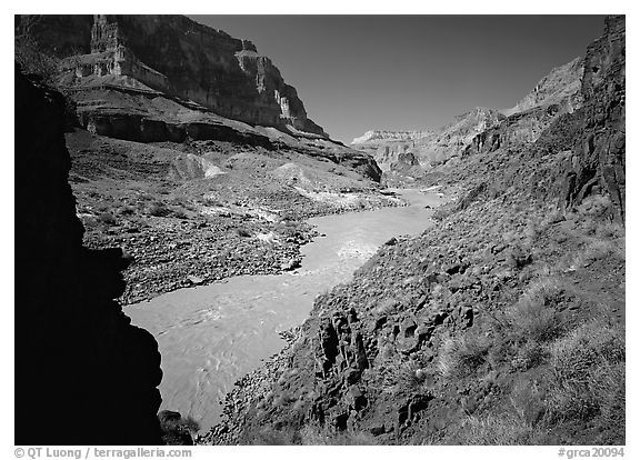 Colorado River and rock walls near Tapeats Creek. Grand Canyon National Park, Arizona, USA.